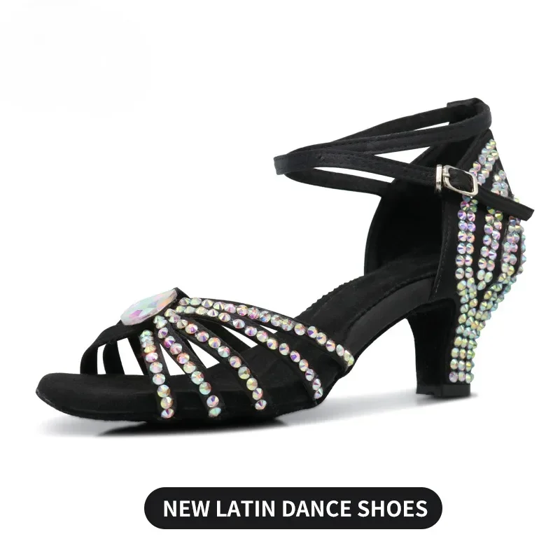 elegant woman heeled shoes latin Dance high heels Line sandals samba medium heel shoe sneakers Female salsa Girl tango Dancewear