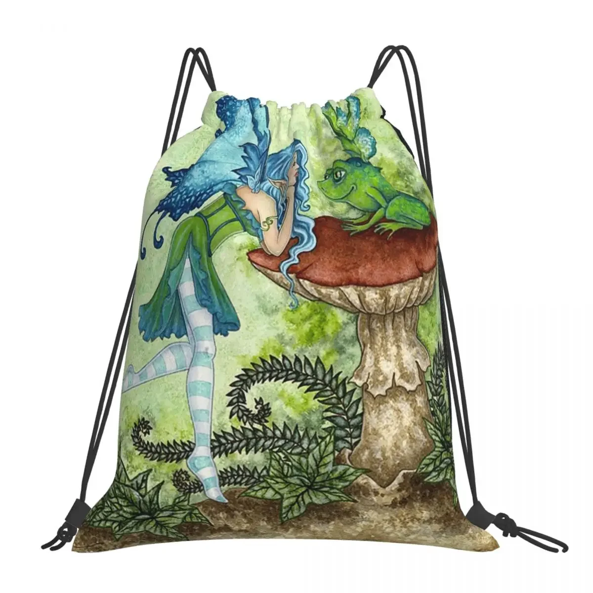 Frog Gossip Backpacks Multi-function Portable Drawstring Bags Drawstring Bundle Pocket Sports Bag BookBag For Man Woman Students