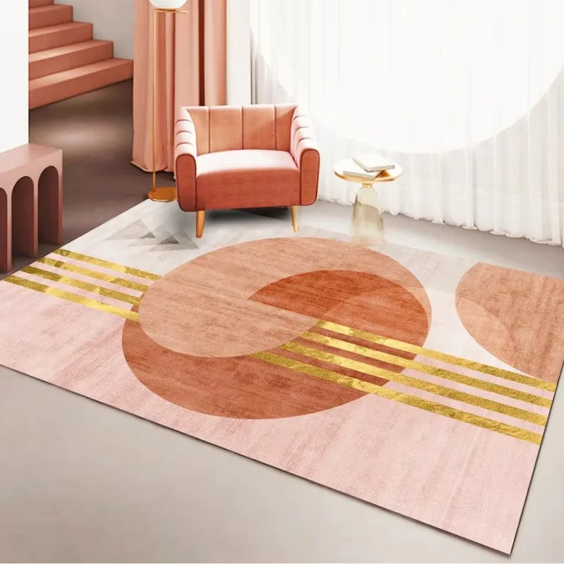 VIKAMA Macaron-Colored Abstract Rug for Bedrooms, Home Offices Relaxation Corners—Non-Slip Machine-Washable Trending Home Decor