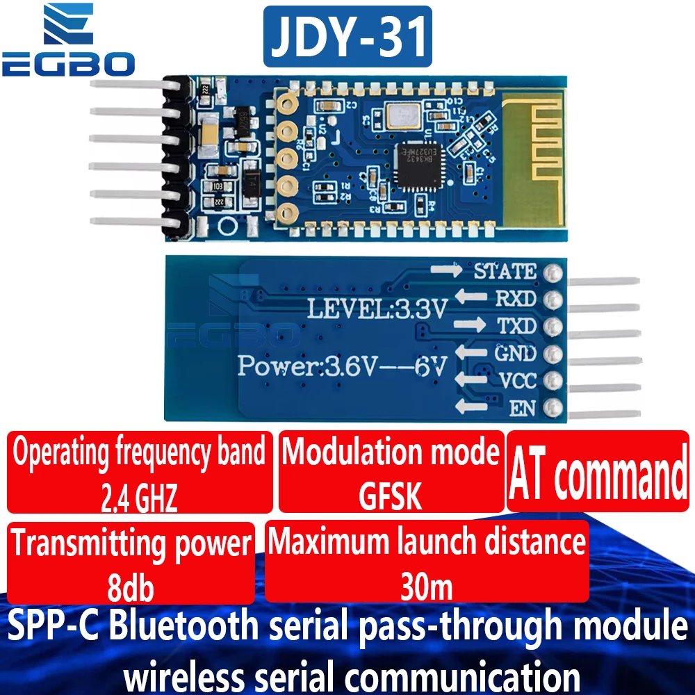 1 ~ 10 قطعة JDY-30 = JDY-31 SPP-C بلوتوث وحدة التمرير التسلسلي الاتصالات التسلسلية اللاسلكية من آلة استبدال HC-05 HC-06