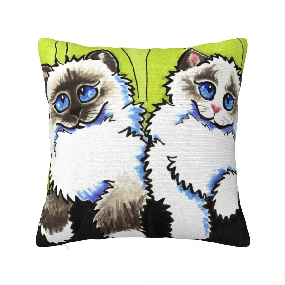 Pair of Dolls | Ragdoll Cats Throw Pillow Christmas Pillow Pillowcases Cushion Covers Sofa