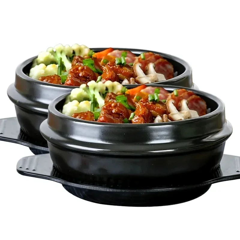 Casserole Stone Pot Heat Resistant Stone Pot Bibimbap Special Stone  Bibimbap 2 Pieces Couple Pot Small Soup