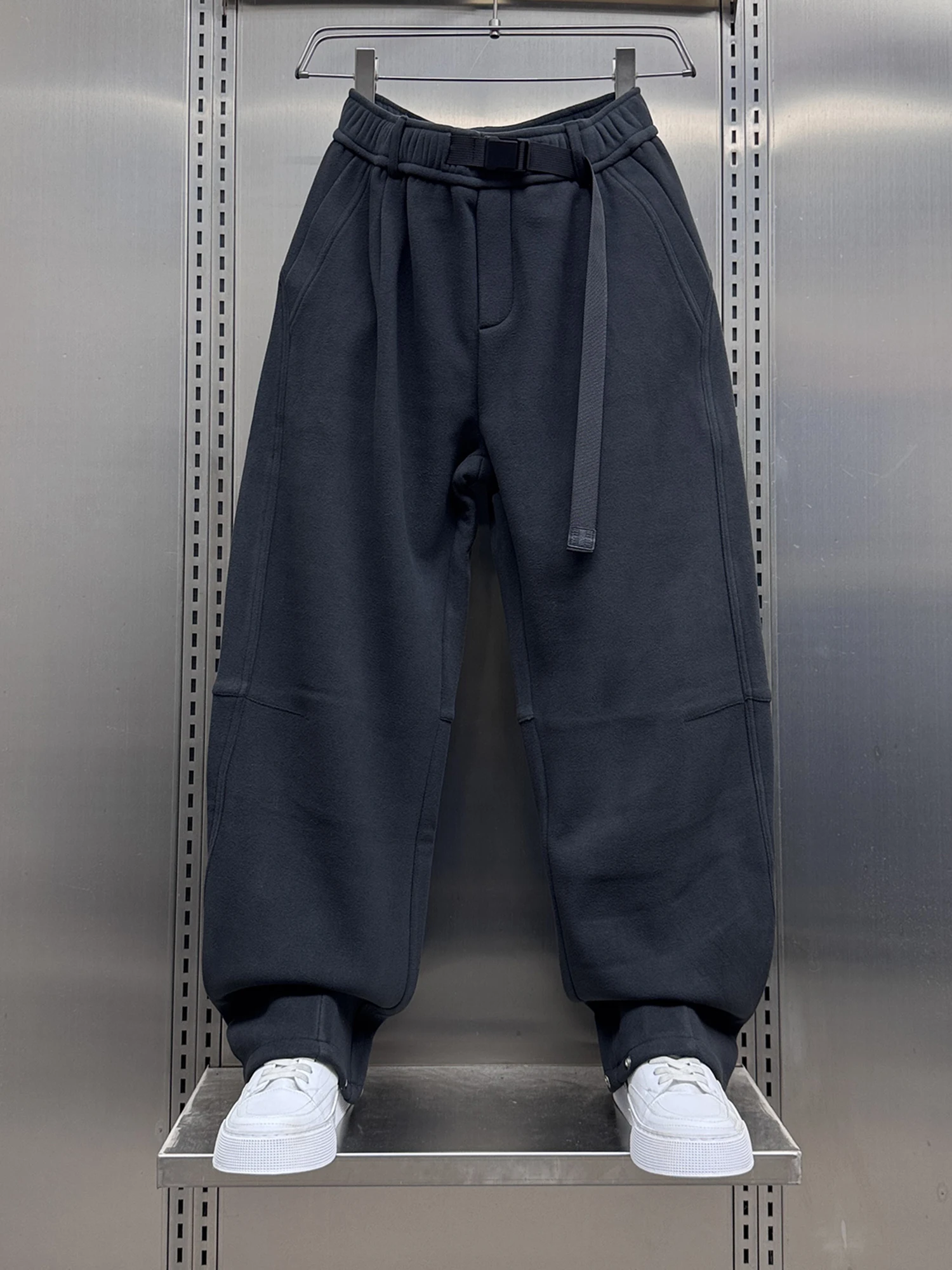 

Trendy Branded Men's Fce Lined Casual Sweatpants Autumn Winter Loose Fit Straight Leg Spor Pants Warm Comfortable Loose