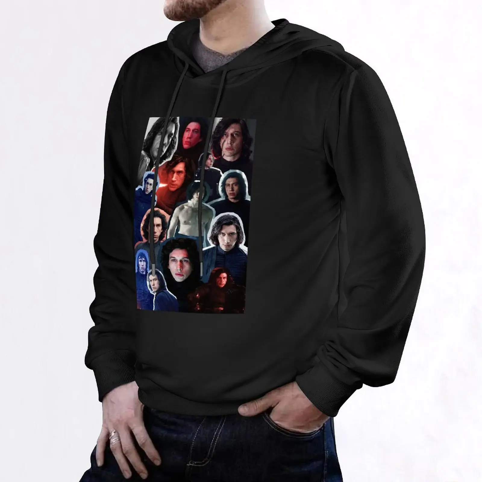 Adam Driver come Ben/Kylo Collage Edit Pullover Felpa con cappuccio da uomo abiti firmati abiti in stile coreano felpe con cappuccio da uomo