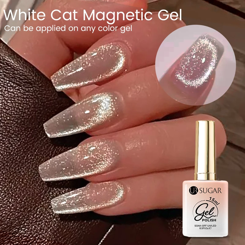 

UR SUGAR Silver Cat Магнитный гель-лак для ногтей 15 мл Vernis Полуперманентный лунный свет Белый Прозрачный стеклянный гель для ногтей с магнитом