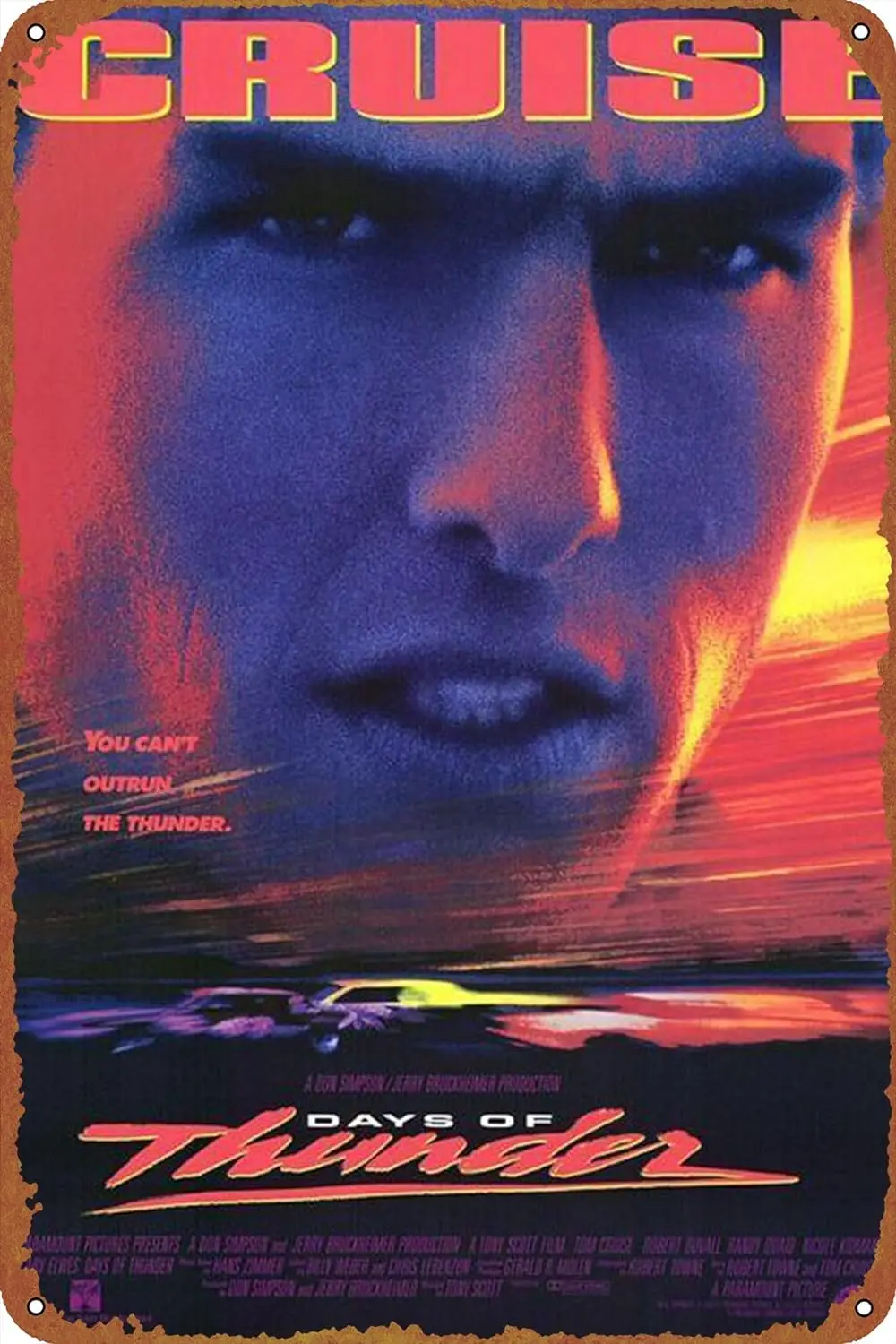 Days of Thunder Tin Sign Decoration Vintage Metal Movie Poster Signs Wall Decor 8x12 Inch sign