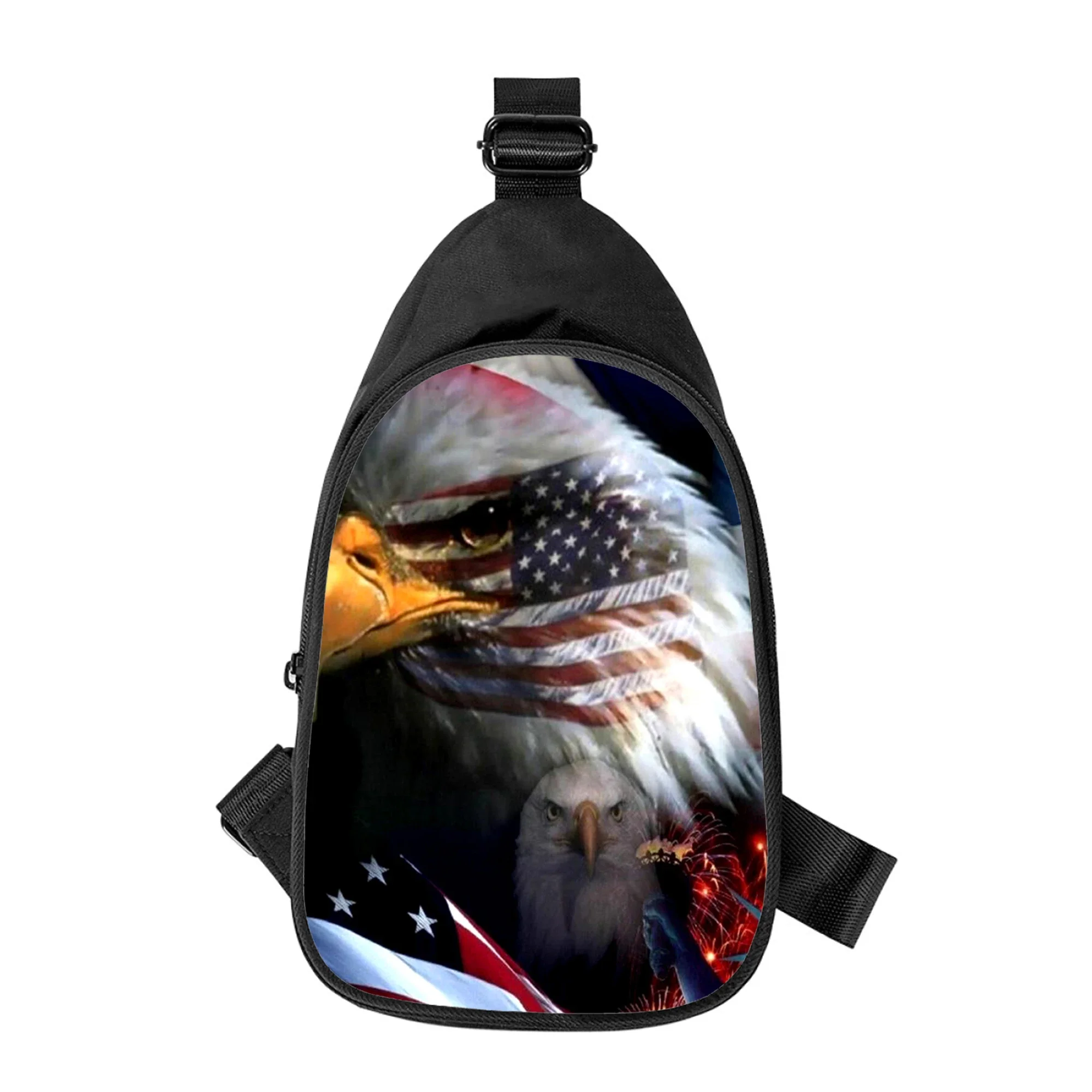 Bandeira americana dos eua impressão 3d novos homens cruz saco de peito diagonalmente feminino bolsa de ombro marido escola pacote de cintura masculino pacote de peito