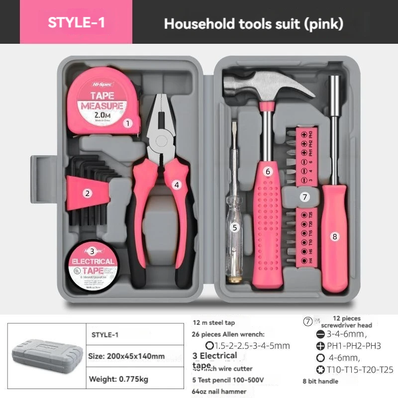 

Tool Set, General Hand Household Tool Kit, With Plastic Toolbox Storage Case, Blue For All Essentials Woman-Include