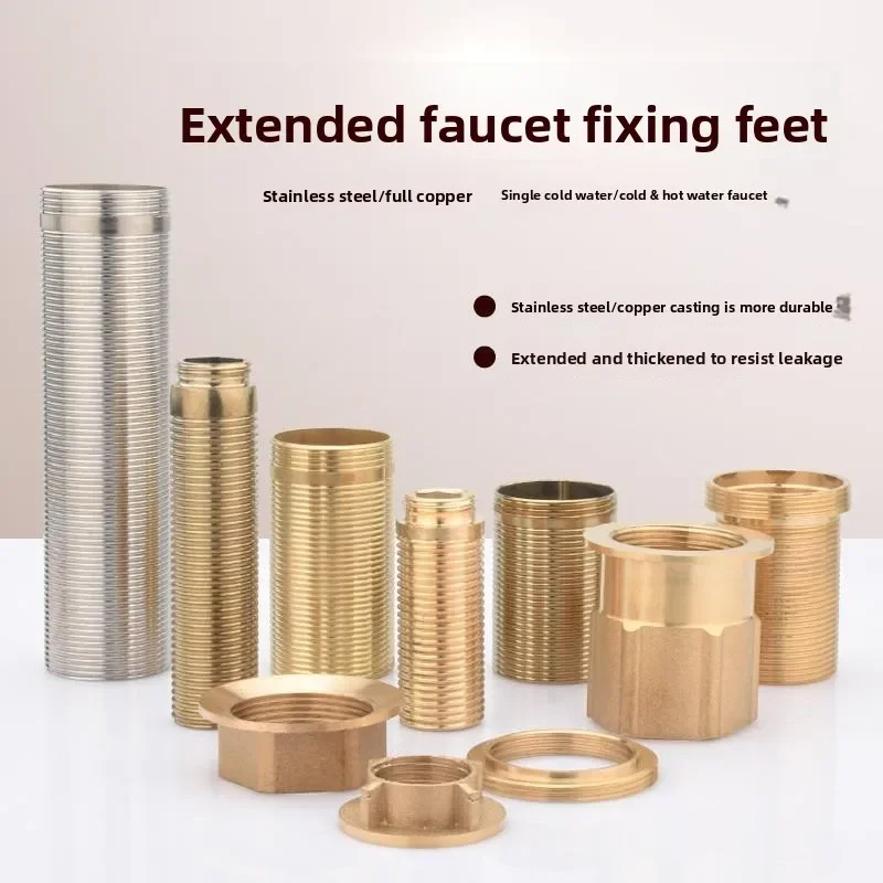 

For Faucet Repair Kitchen Faucet Accessories Kitchen Basin Mixer Tap Repair Fitting Kit Threaded Brass Tube Nut Install Parts