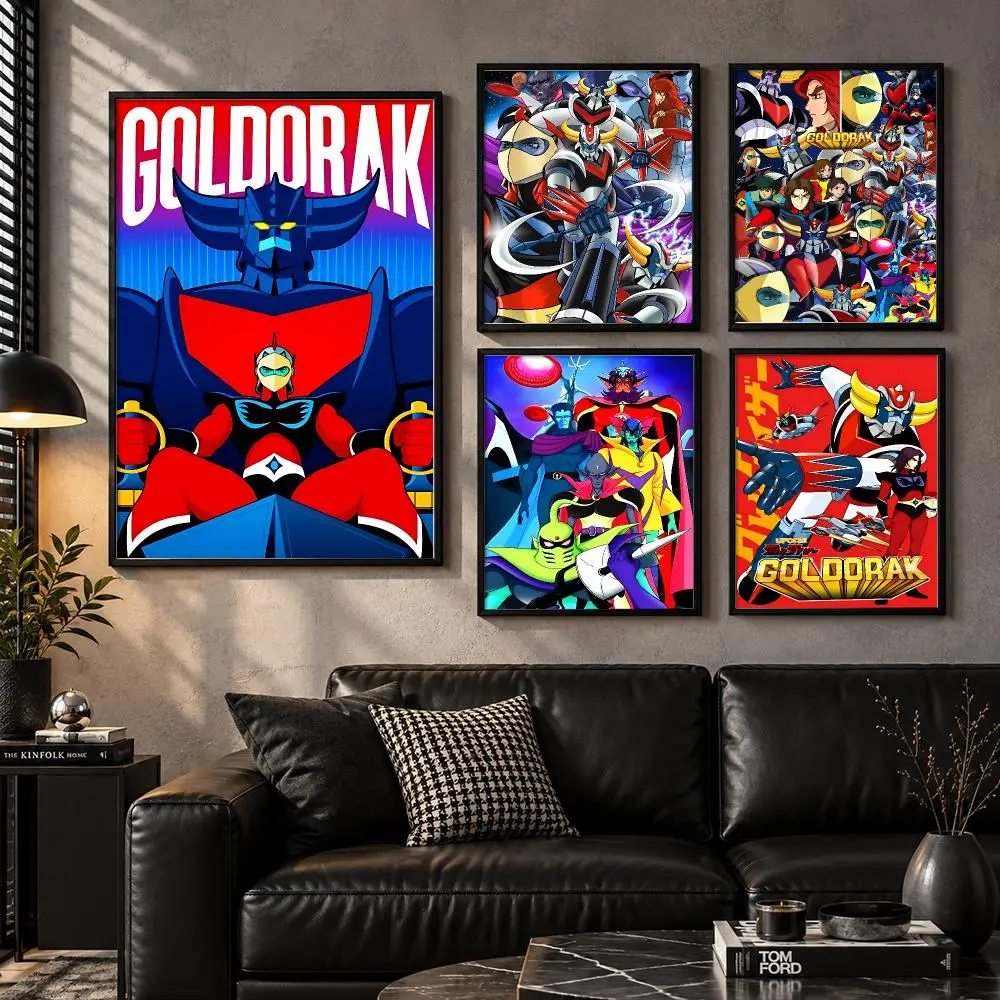 UFO Grendizer 70s Super Robot Mecha Anime Retro Classic Art Poster Aesthetic Unframed Wall Prints for Bedroom & Living Room