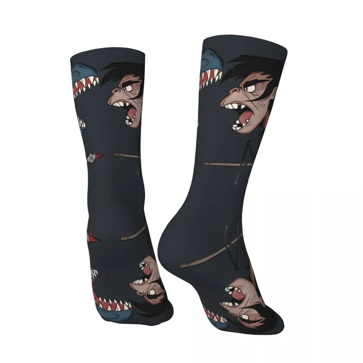 Happy Spear And Fang Men's graphic Socks Vintage Harajuku Primal Tales of Savagery Novelty Casual Crew Crazy Sock Gift Printed