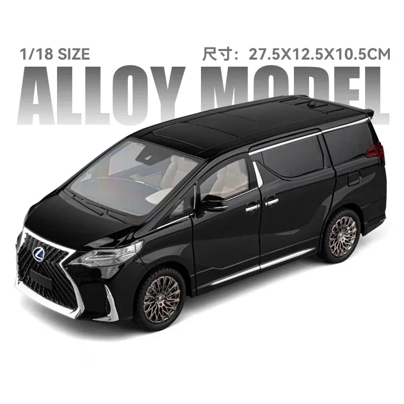 Diecasts 1:18 Muscle Car Model LM300 MPV Legering Geluid en Licht Trek Speelgoed Collectibles verjaardagscadeau