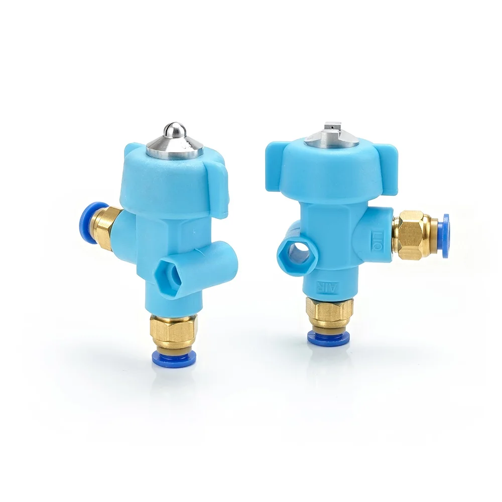 Plastic External Mix Air Atomizing Nozzle Two Fluid Water Air Mist Spray Head for Cooling Dust Removal Humidification