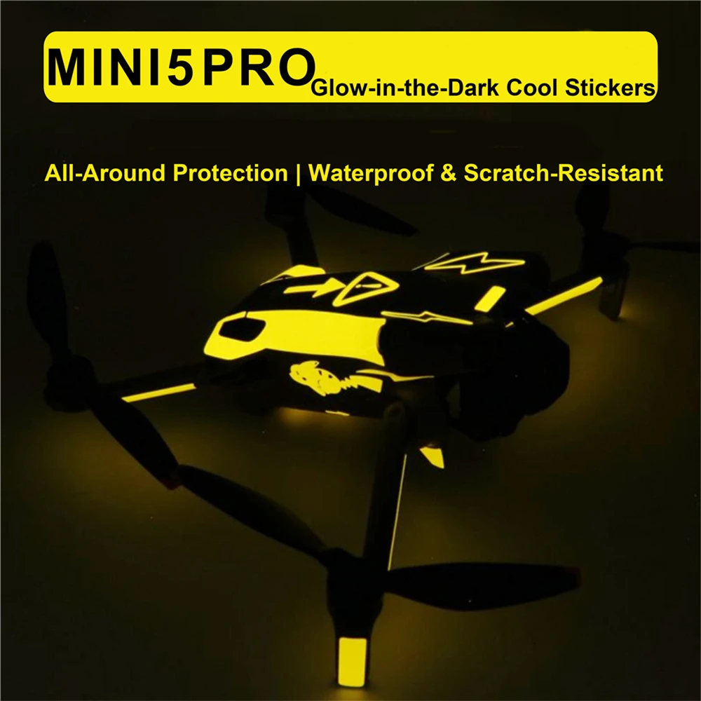 

For DJI Mini 5Pro Glowing Decorative Sticker Waterproof Anti-Scratch Protective Film for DJI Mini 5Pro Drone and Controller