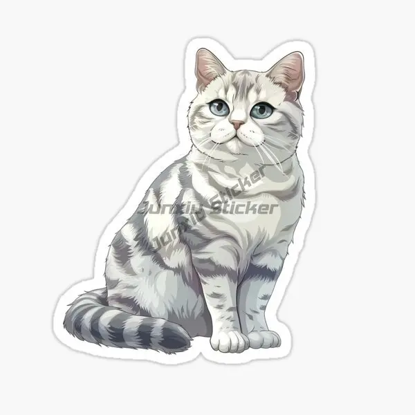 Creative American Shorthair Cat Cute Pets PVC Stickers for Decorate Fridge Window Wall Car Van Bicycle Bumper Decal Accessories