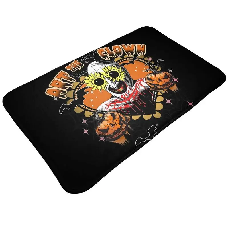 Custom Clown Happy Holliday Halloween Terrifiers Doormat Anti-Slip Bathroom Kitchen Mat Toilet Door Floor Entrance Carpet Rug