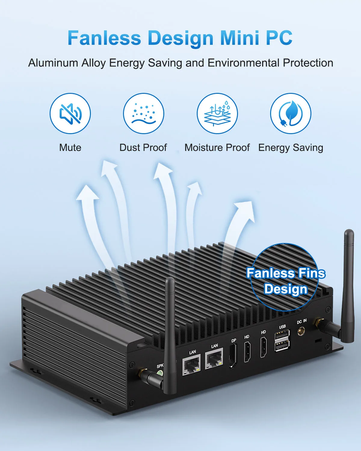 PLC Host Computer Industrial Fanless Mini PC i7 10510U GPIO HD DP RS232 Com Ports Automated Industry Electronics Production line