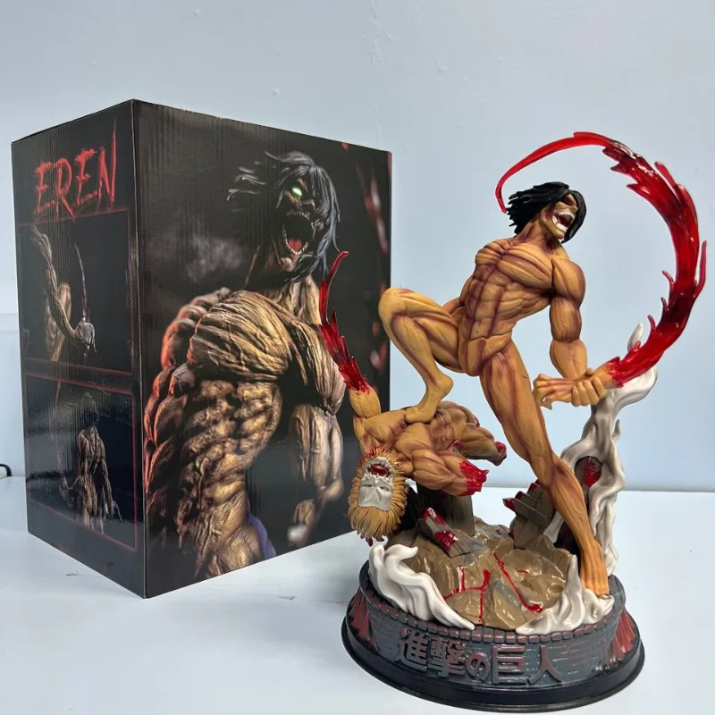 

29CM Attack on Titan Battle Form Eren Base Figure Model Statue Desktop Ornament For Children's Gifts