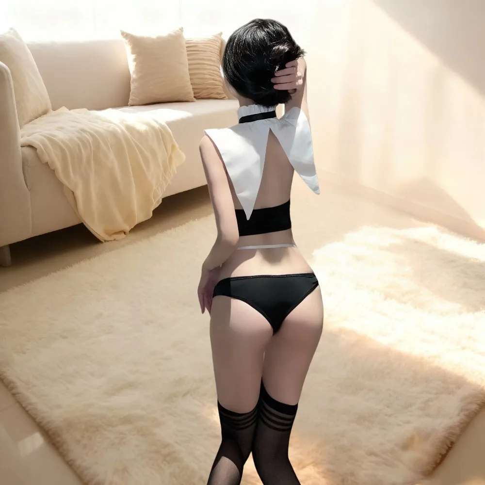 Pakaian dalam seksi Pakaian dalam erotis Bodysuit Pakaian dalam menggoda Seragam menggoda SM Hadiah ulang tahun Satu ukuran Tanpa stocking