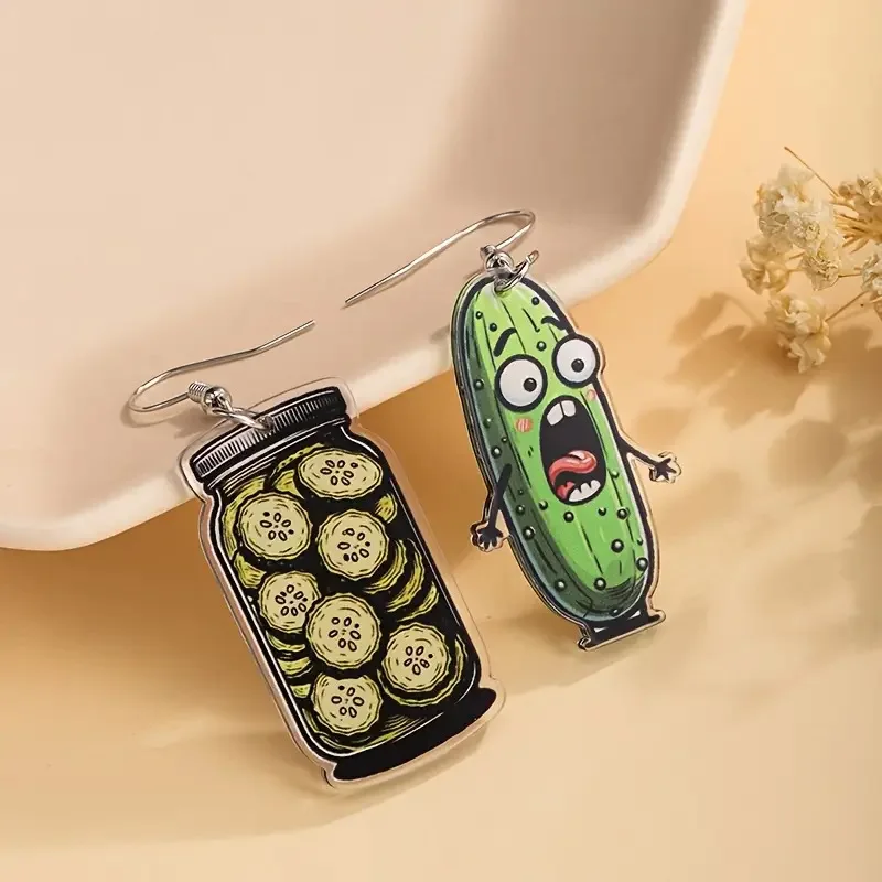 Забавные акриловые серьги-подвески в виде овощей (огурцов) для женщин и девочек, украшения для вечеринок и фестивалей, подарки