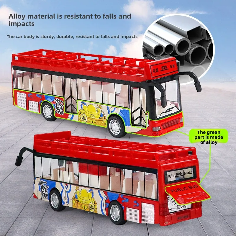 1:60 سبيكة حافلة المدينة نموذج المركبات مدينة اكسبرس حافلة حافلات مزدوجة دييكاست المركبات اللعب مضحك التراجع سيارة الأطفال الاطفال الهدايا