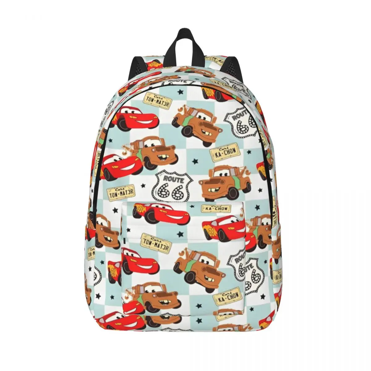 

Cars Lightning McQueen Mater Route 66 Backpack for Men Women Casual School Business Daypack Piston Cup Laptop Shoulder Bag Sport