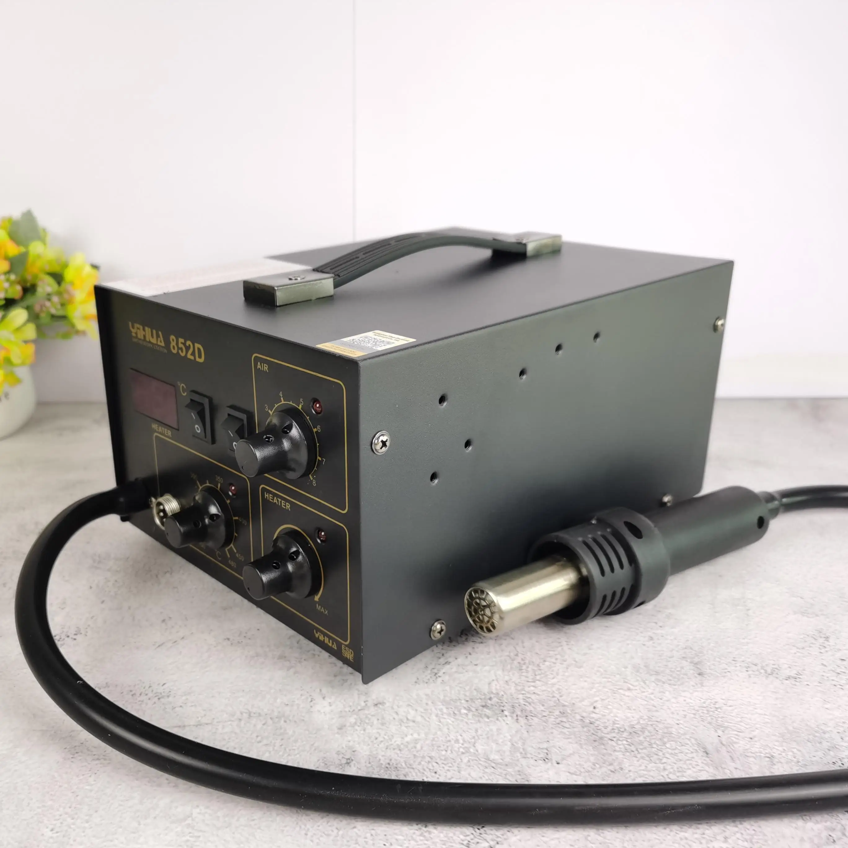 YIHUA 852D Diaphragm Pump 2 in 1 Soldering Iron Hot Air Soldering Station LED Display