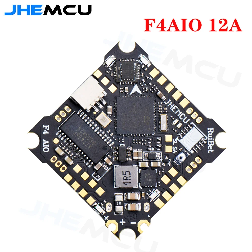 JHEMCU Ruibet F4AIO F411 kontroler lotu BLHELIS 12A 4w1 ESC 1-2S 25.5X25,5mm dla RC FPV Freestyle Tinywhoop Cinewhoop Drone