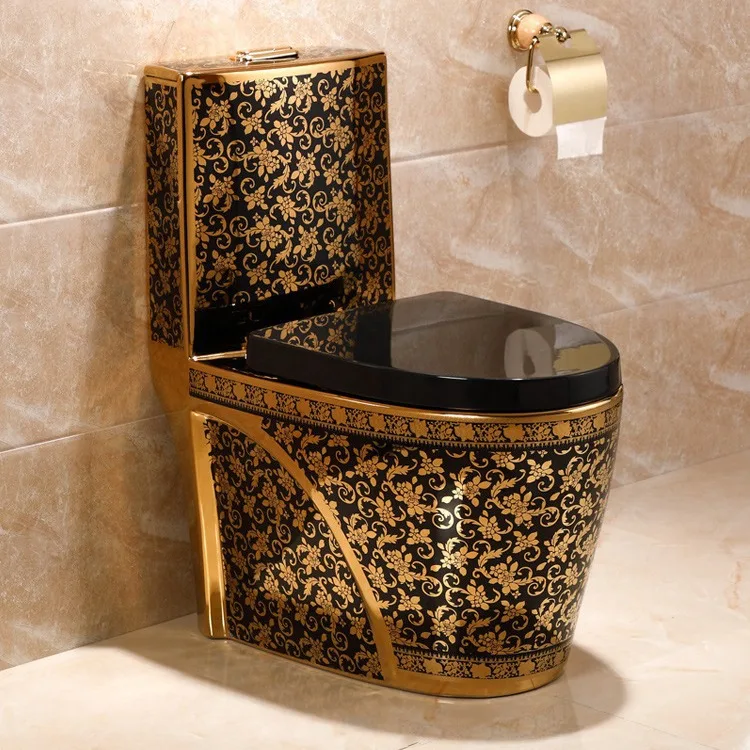 Electroplated gold toilet ceramic bathroom toilet deodorant bathroom toilet