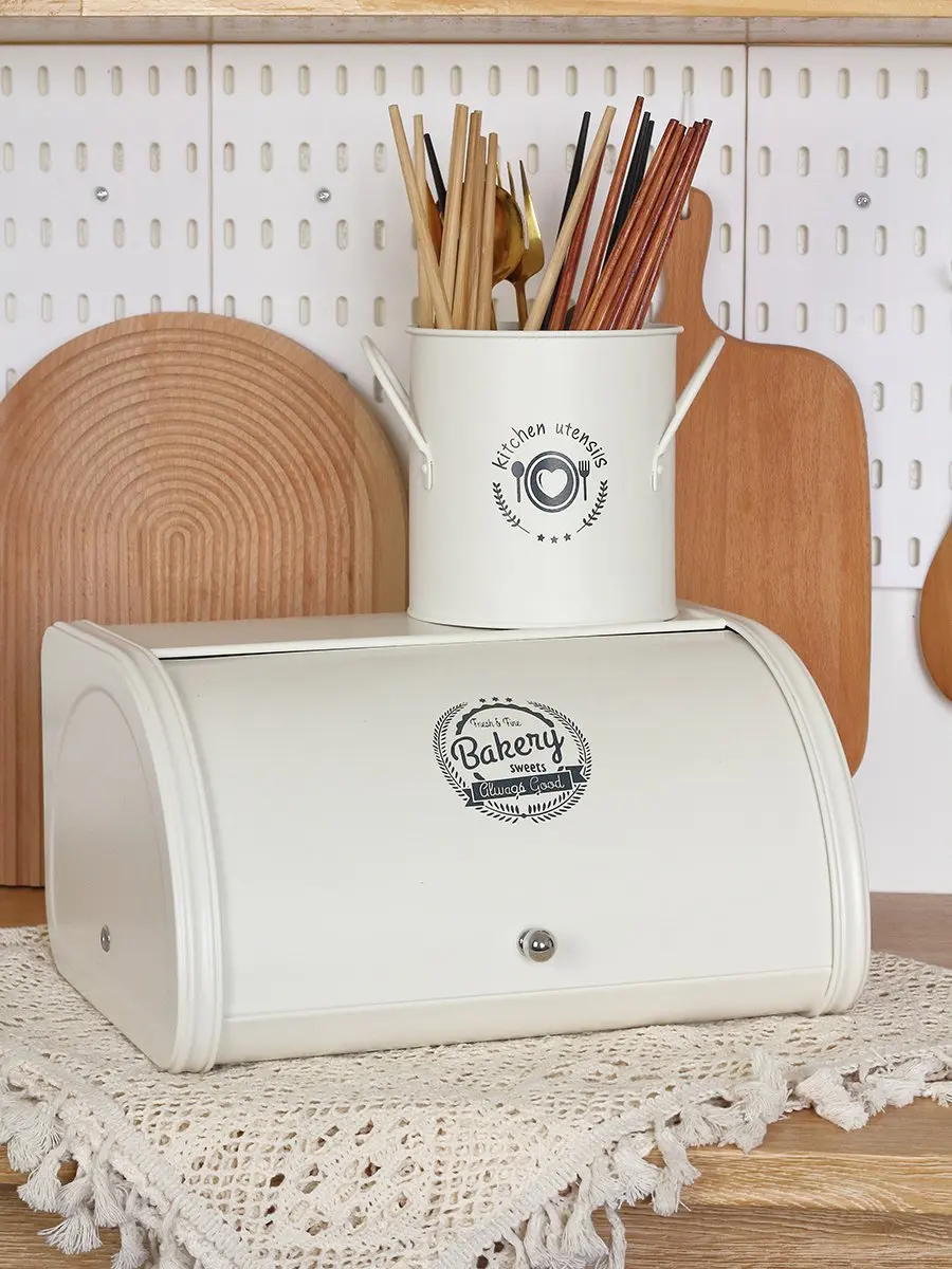 

Nordic Flip Cover Bread Box Mask Storage Kitchen Bedroom Miscellaneous Snas Storage Iron Box Storage Organizer Container