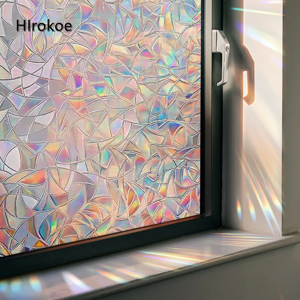 

Fish Scale Pattern Sunlight Colorful Electrostatic Glass Sticker Window Sticker Home Decoration Sticker Room Glass Film Fenetre