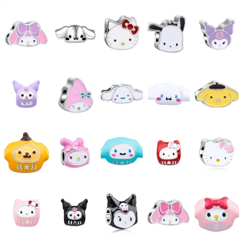 

Hello Kitty Bracelet Accessories Drip Oil Beads Colorful DIY Charming Cartoon Anime Cute Accessories Wholesale Girl Students