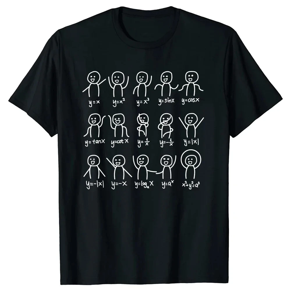 Fun birthday gift for men Algebraic dance figures mathematical Equations Street clothing Short sleeve style pure cotton T-shirt