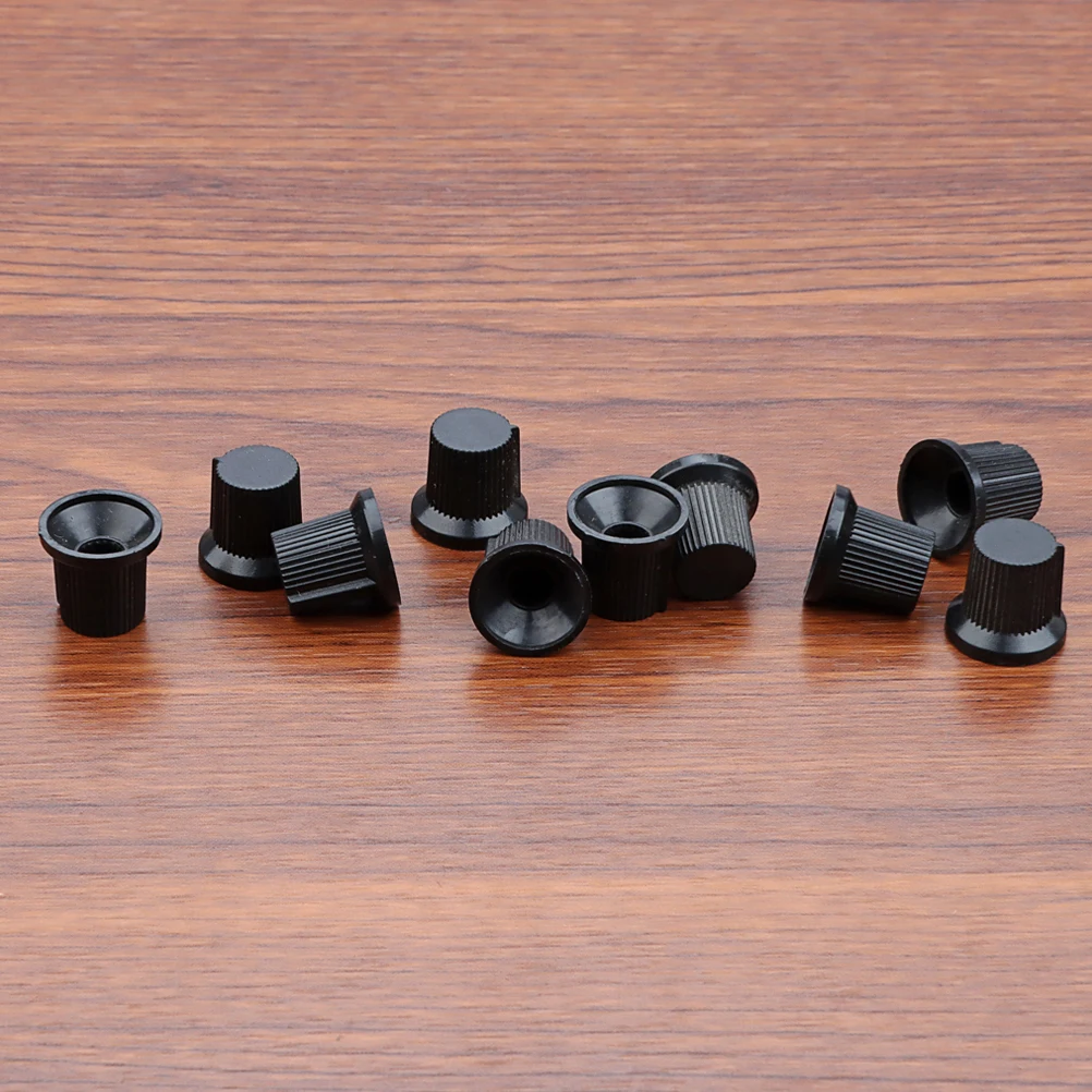 

10 Pcs Black Plastic Knob Electric Guitar Parts Tailoring for Potentiometer Control Knobs