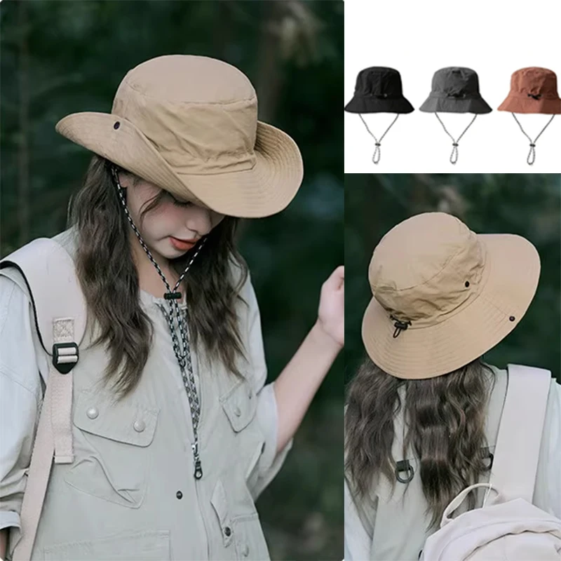 

Summer Waterproof Fishing Hat And The Storage Bag Quick-drying Outdoor Hiking Hat Men's And Women's Matching Sun Hat Collapsible