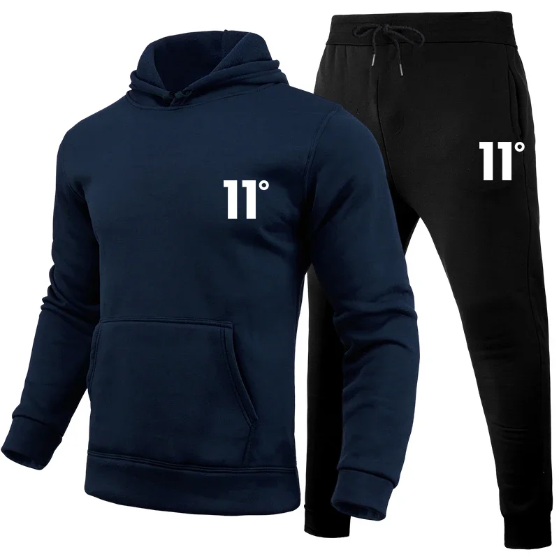 Simple Fashion Outdoors Men's Tracksuit Sports Daily Jogging Hot Sale Men Comfortable Hooded Sportswear and Sweatpants Man Suits
