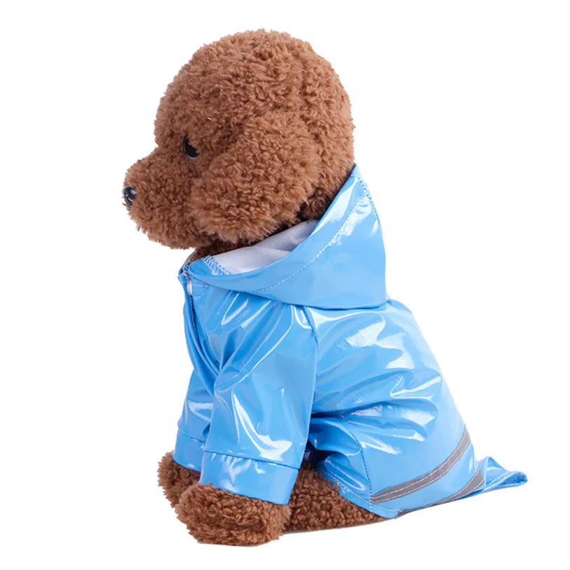 Summer Outdoor Puppy Pet Rain Coat S-XL Hoody Waterproof Jackets PU Raincoat for Dogs Cats Apparel Clothes Wholesale