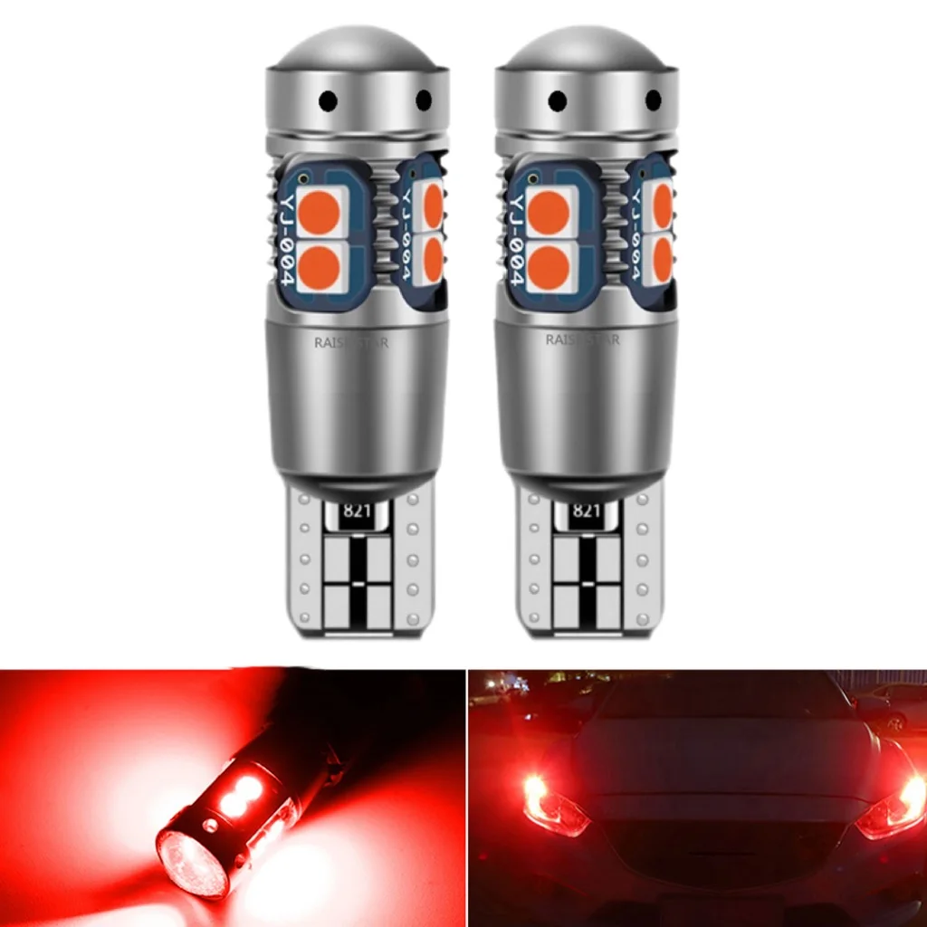 2Pcs 2026New T10 W5W Super Bright LED Car Interior Reading Dome Lights 3030 10smd 12V Auto Parking Lamp Wedge Tail Side Bulbs