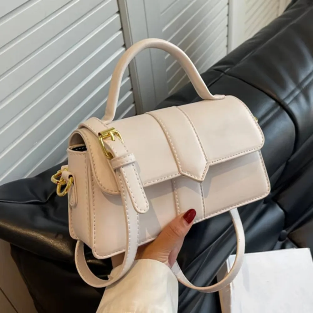 

Pu Leather Women Commute Crossbody Bag Square Carrying Vintage Underarm Handbag Waterproof Lightweight Fashion Shoulder Bag