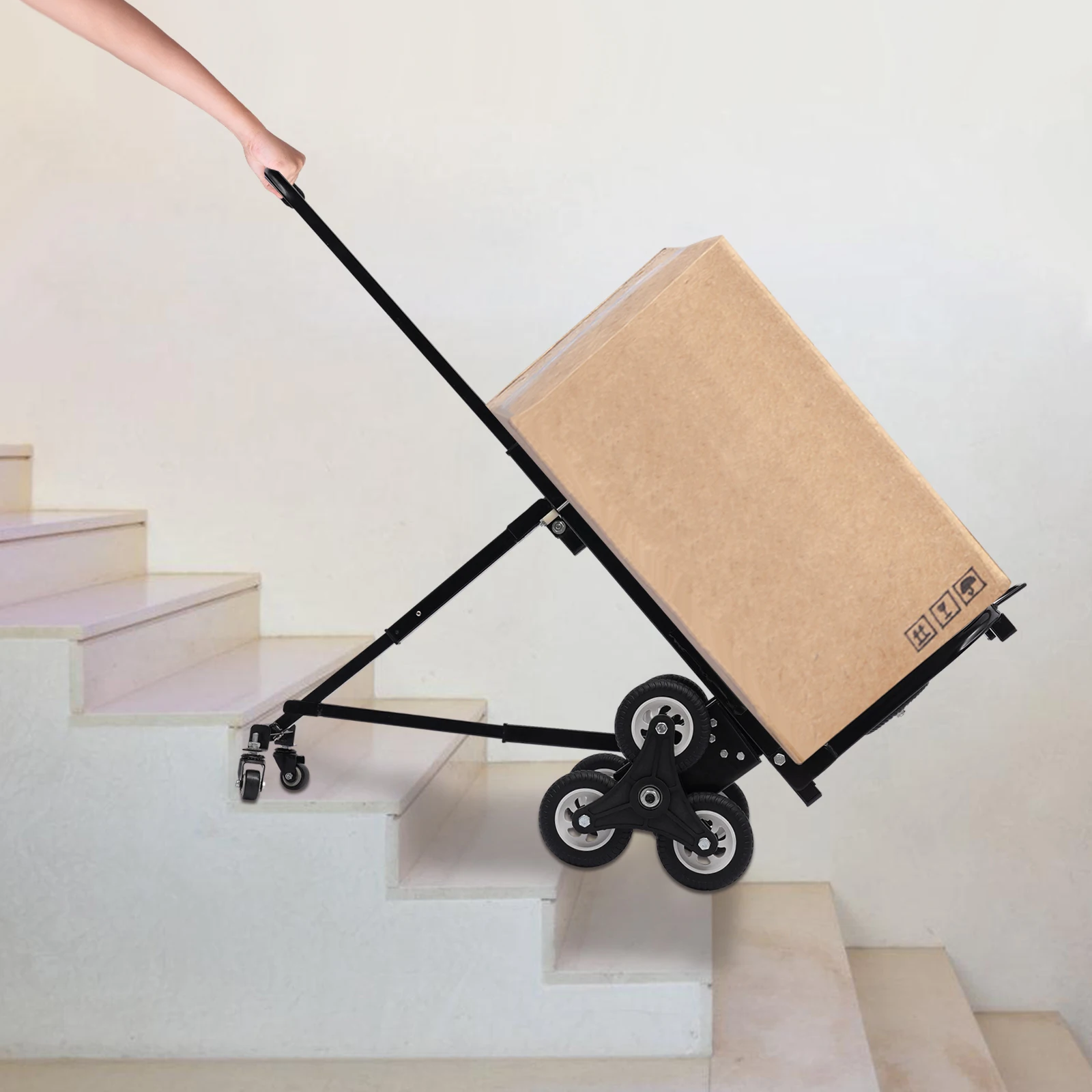 

Portable Stair Climbing Cart Stair Climber Hand Truck Dolly Heavy Duty 330 LBS，Chassis Portable Stair Climber with 6 Wheels