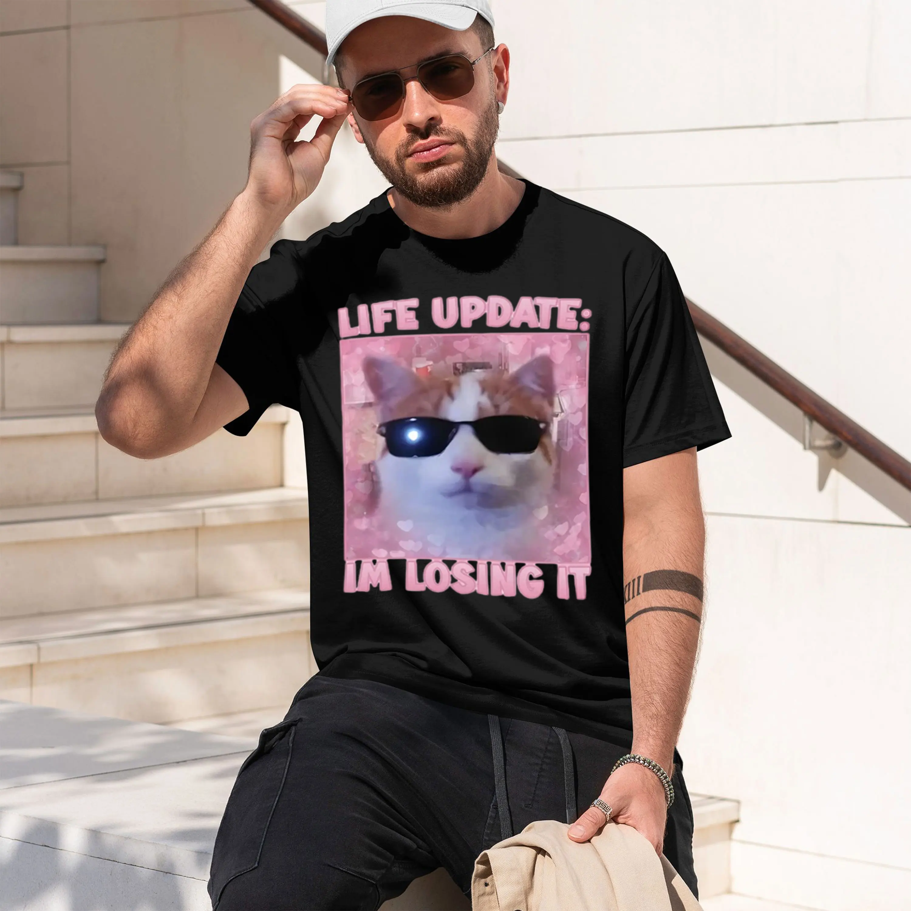 Life Update Im Losing It Funny Tee Shirts for Men Women Cute T Shirt Stupid Unhinged T-shirts 2026 New Model Short-sleeve crewne