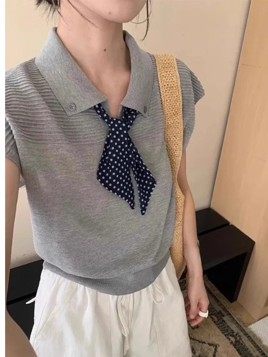 

Summer 2026 Women's Sexy Short Sleeve Base Shirt Waist Cinched Unique Beautiful T-Shirt Knitted Casual Fashion Trendy Top