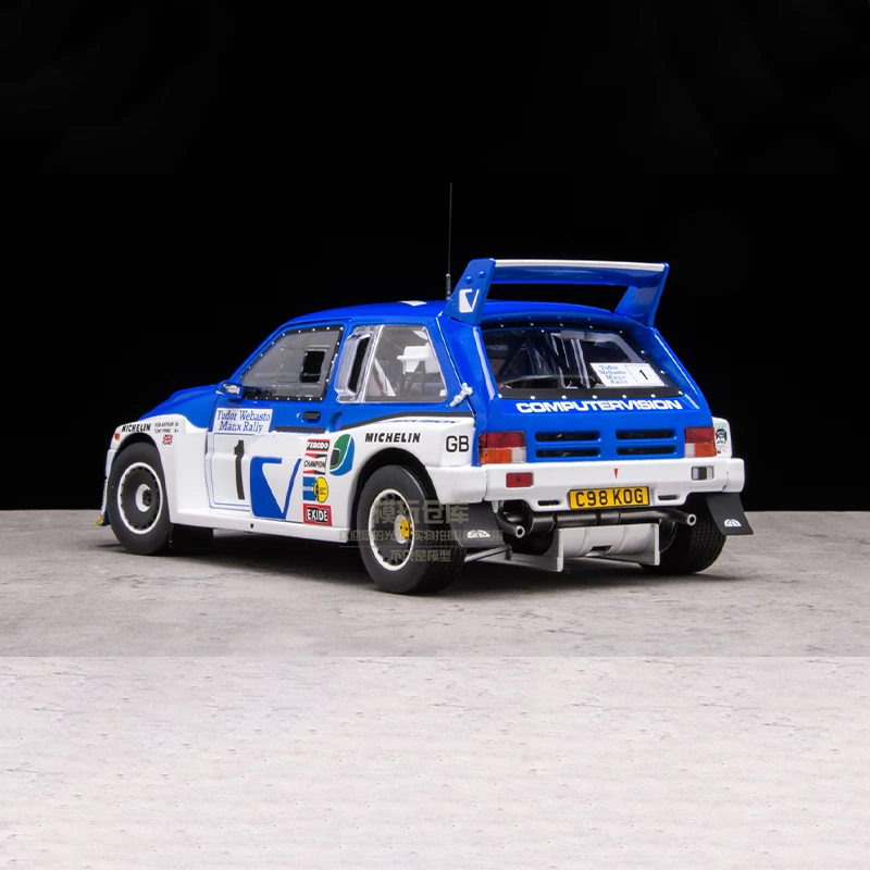 Diecast 1:18 Scale MG Metro 6R4 WRC 1986 # 1 Rally car Simulation Alloy Car Model Static Display Collectible Toy Gift Souvenir