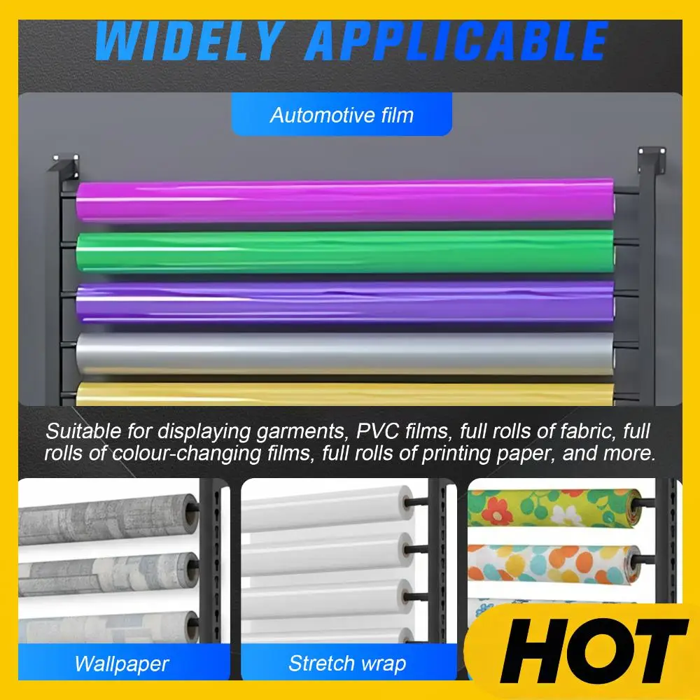 

Настенная подставка для тканевых рулонов с регулируемой штангой для подвешивания, на 10 рулонов, усиленная, с крепежом для баннеров и плакатов