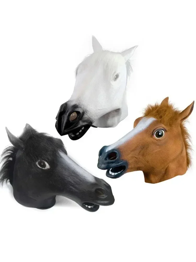 1 pièces masque de tête de cheval Cosplay Costume fête drôle Halloween tête de cheval masque couvre-chef