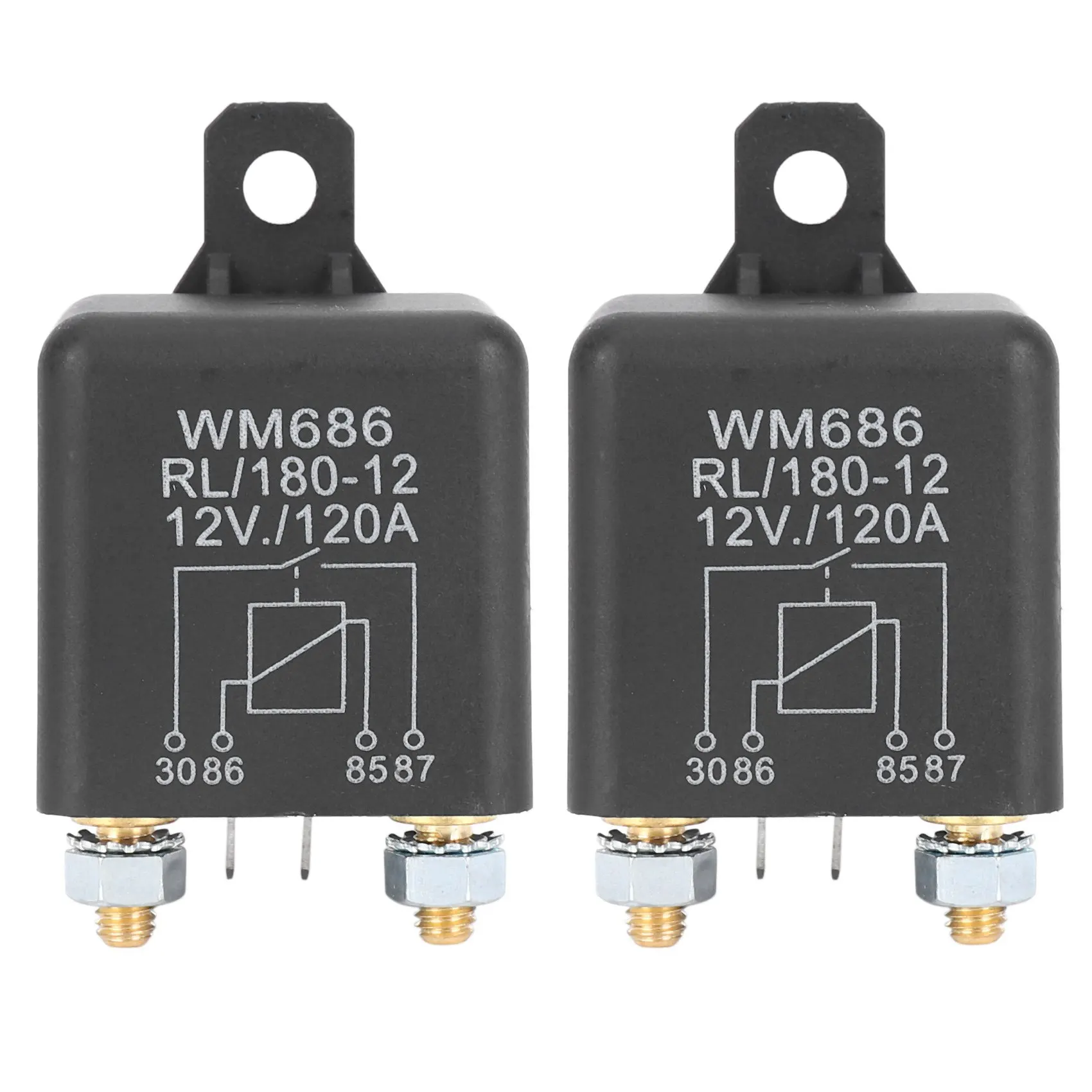 2X DC 12V Relay Battery Isolating Relay 12V / 120A Peak Load For Car Trucks Car (12V / 120A)