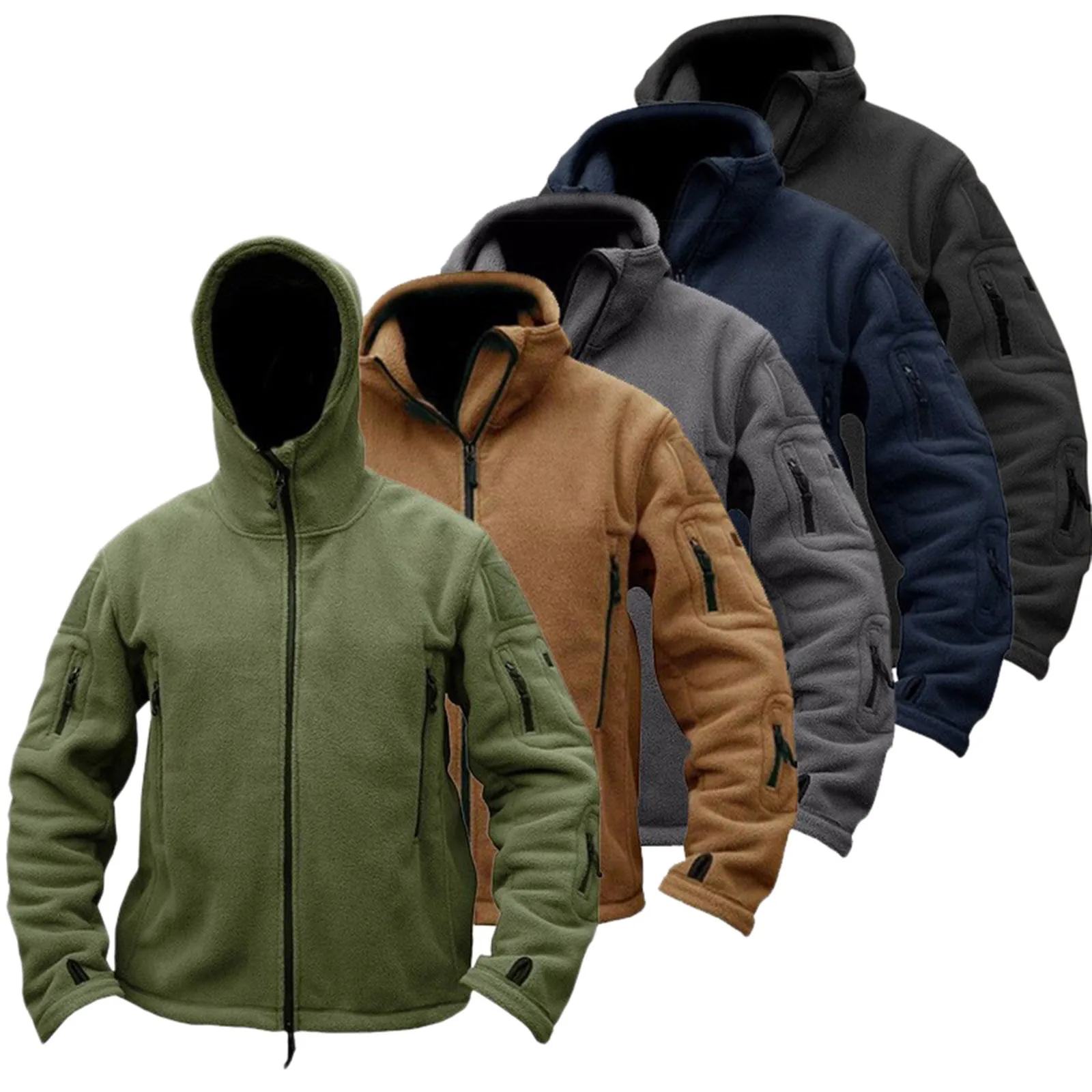 

New Outdoor Fleece Softshell Jacket Man Thermal Polar Hooded Outerwear Coat Mens Clothing Autumn Winter chaquetas hombre