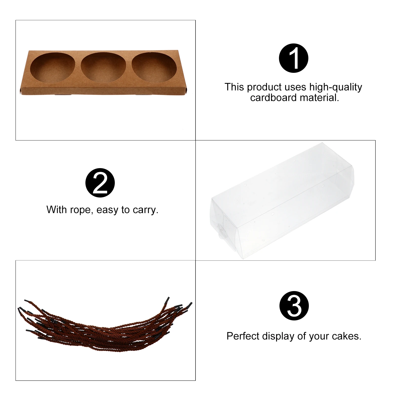 

10pcs Egg Yolk Puff Clear PET Cake 3 Pieces Packing Boxes for Bakery Dessert Shop Pastry Containers Treat Boxes Kitchen Bar