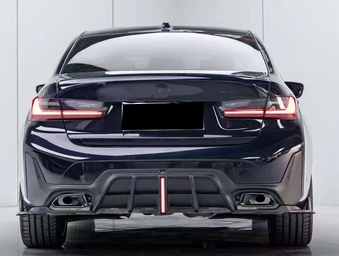 New for 3 Series G20 Rear Lip Carbon Fiber Bumper with Light Exhaust Cut-Outs Included Bolt-On 1 Year Warranty