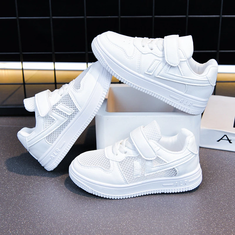 

Kids White Mesh Sneakers Breathable Sport Shoes Boys Girls Casual School Footwear Soft Sole Toddler Big Child Sandals Children's